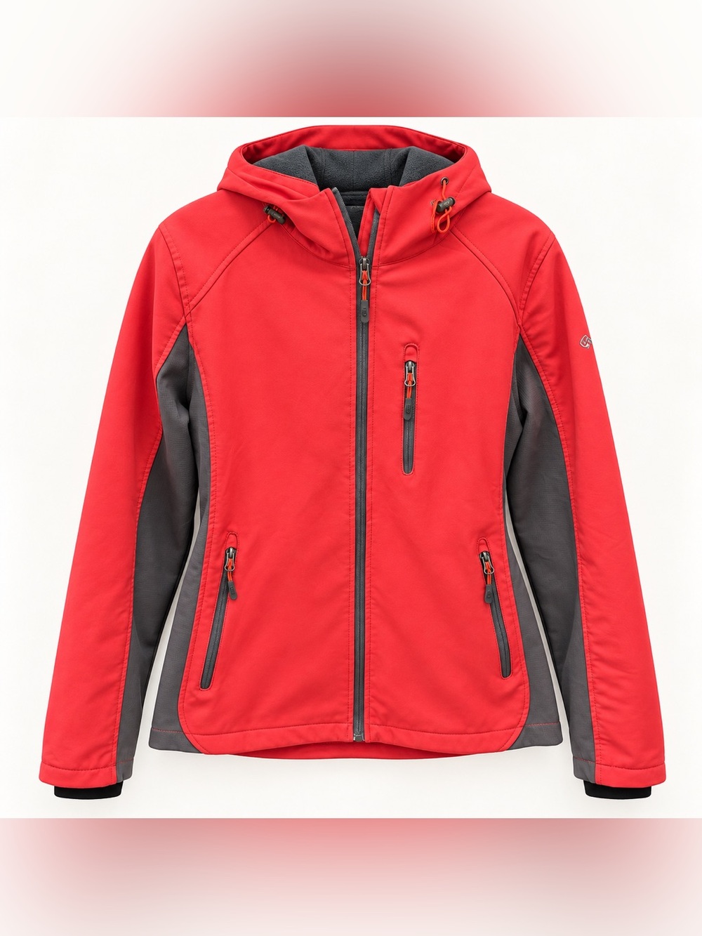 CB Sports Women’s Coral Red Hooded Softshell Jacket XL